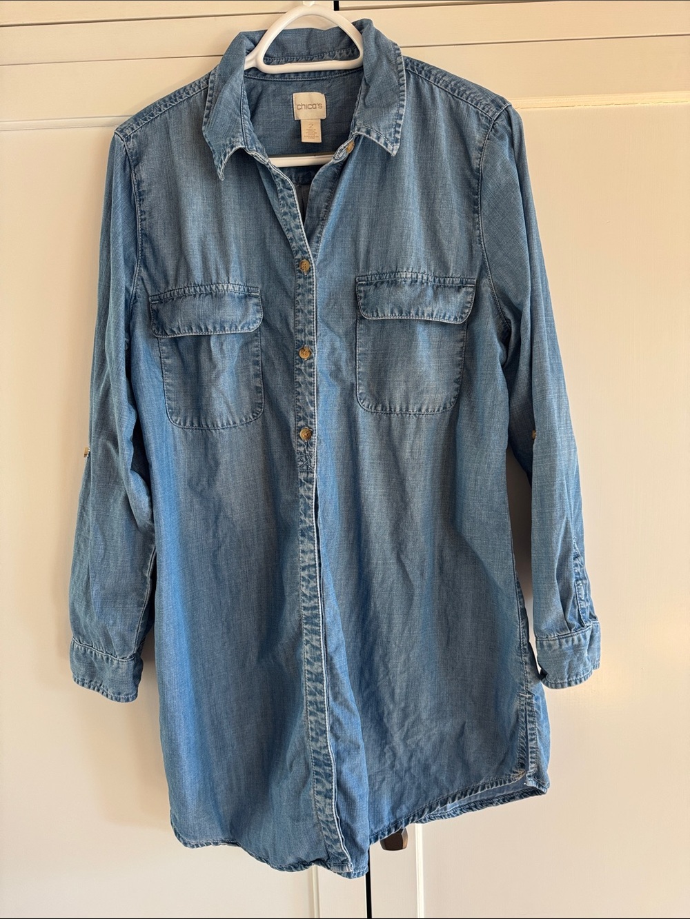 Chico's Light Blue Tunic Shirt